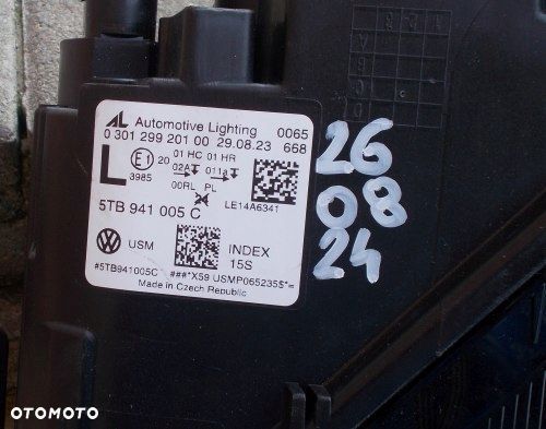 VW TOURAN III 3 15-20 LEWA PRZEDNIA LAMPA 5TB941005C ORYGINAŁ EUROPA - 9