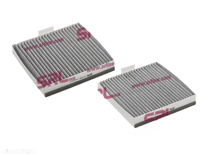 Filtru polen carbon, habitaclu Renault Avantime (De0) 2001-2003, Espace 2 (J/S63) 1991-1996, Espace 3 (Je0) 1996-2002, SRLine Polonia, set de 2 bucati, 182x190x30 mm - 1