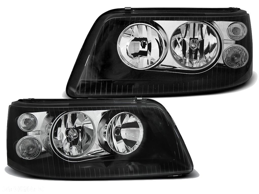 Lampy Reflektory VW T5 03-09 BLACK H7/H1 DEPO - 1