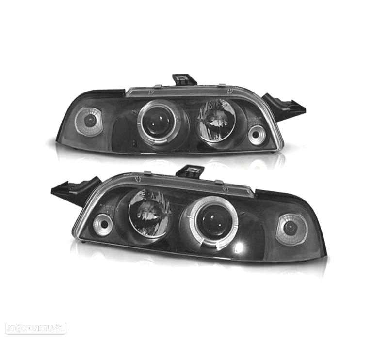 FARÓIS ANGEL EYES FIAT PUNTO 93-99 FUNDO PRETO CCFL - 3