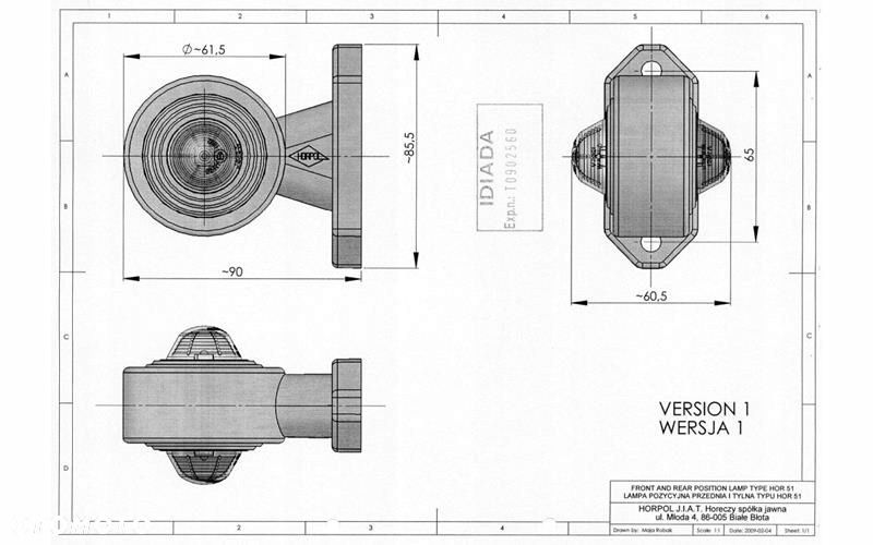 lampa obrysowa led krótka biało - czerwona 12/24v - 2