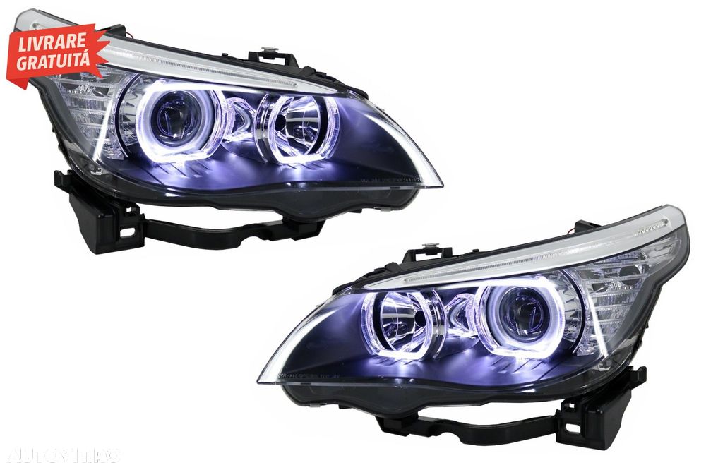 Faruri LED Dayline Angel Eyes BMW Seria 5  E60 E61 (2003-2007) LCI Design- livrare gratuita - 3