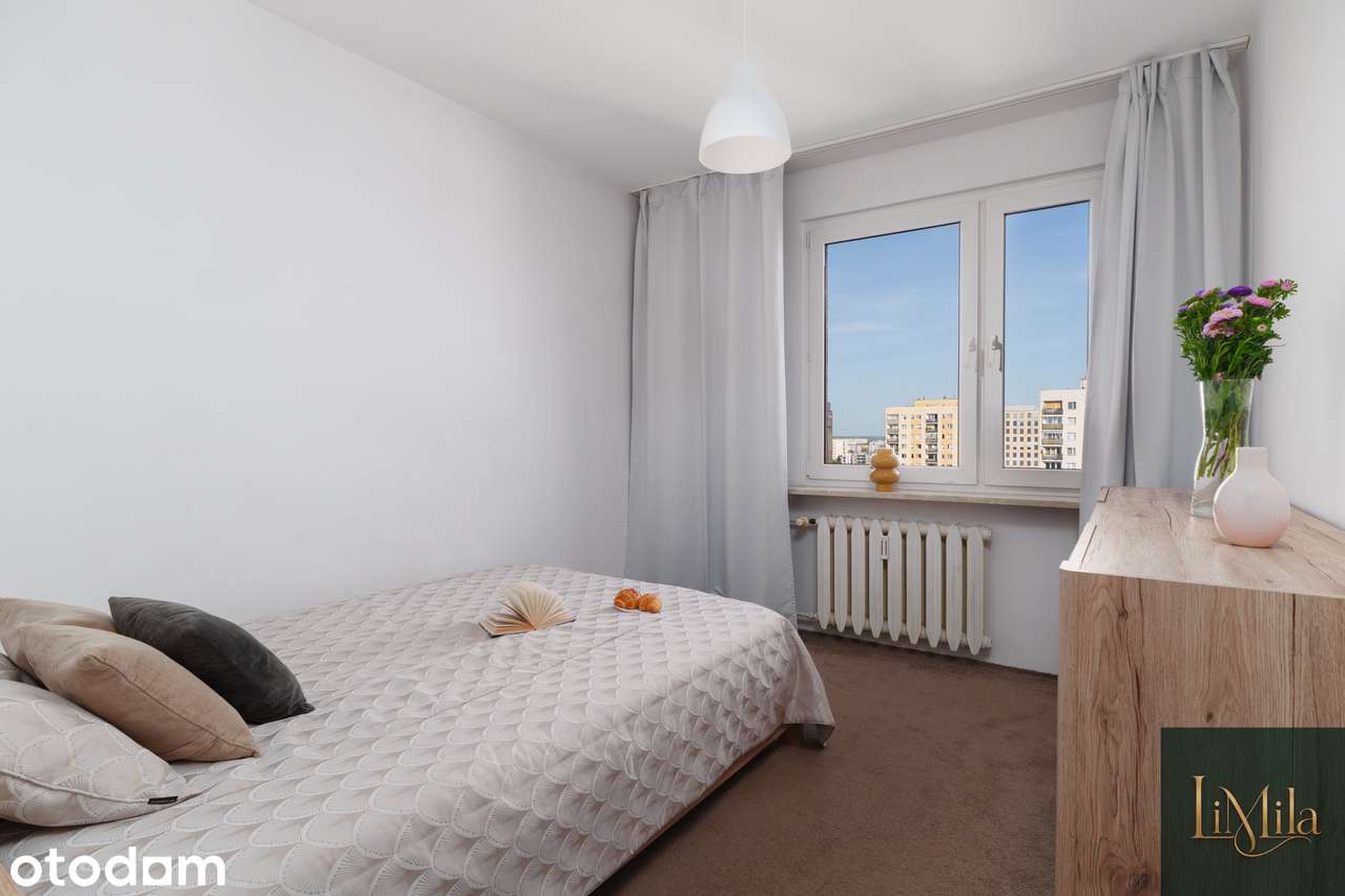 2 pokoje, Metro Wilanowska, balkon, panorama miasta, jasne i przytulne