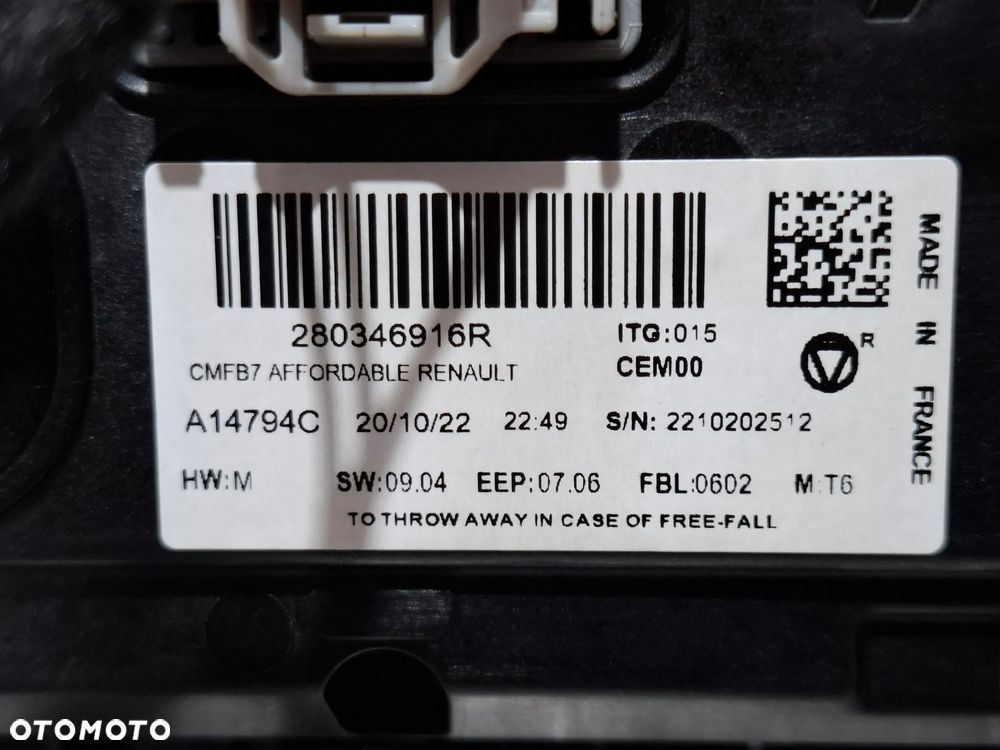 Wyswietlacz radio Renault Clio V nr 280346916R - 2