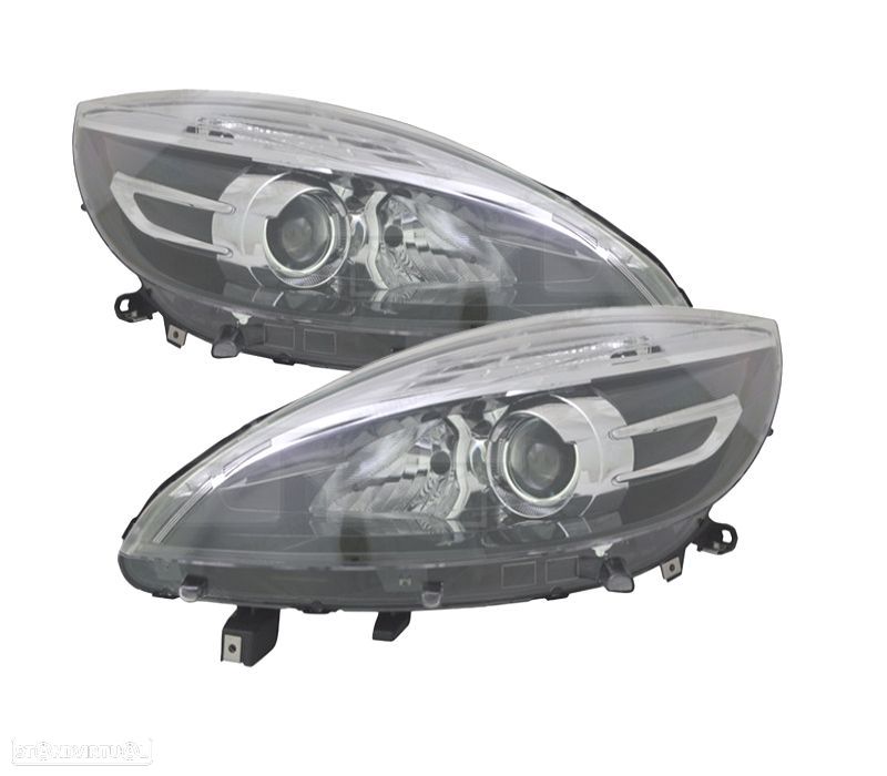 FARÓIS RENAULT SCENIC III 12-16 FUNDO PRETO - 1