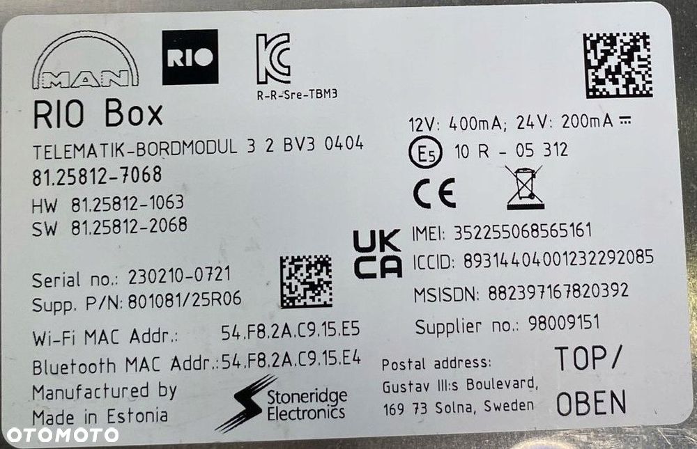 TELEMATYKA MAN RIO BOX 81.25812-7068 - 1