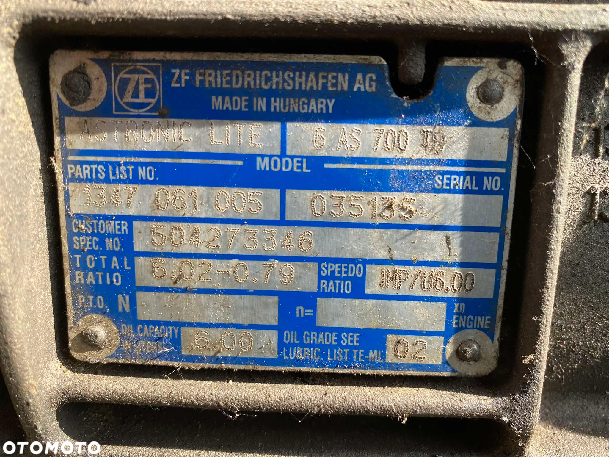 Skrzynia biegów -ZF AS TRONIC LITE 6AS 700 T0-Man,Volvo,Renault,Daf - 4
