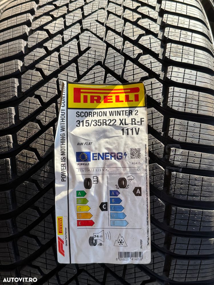 Vând set anvelope 275/40/22-315/35/22 Pirelli de iarnă cu runflat noi - 4