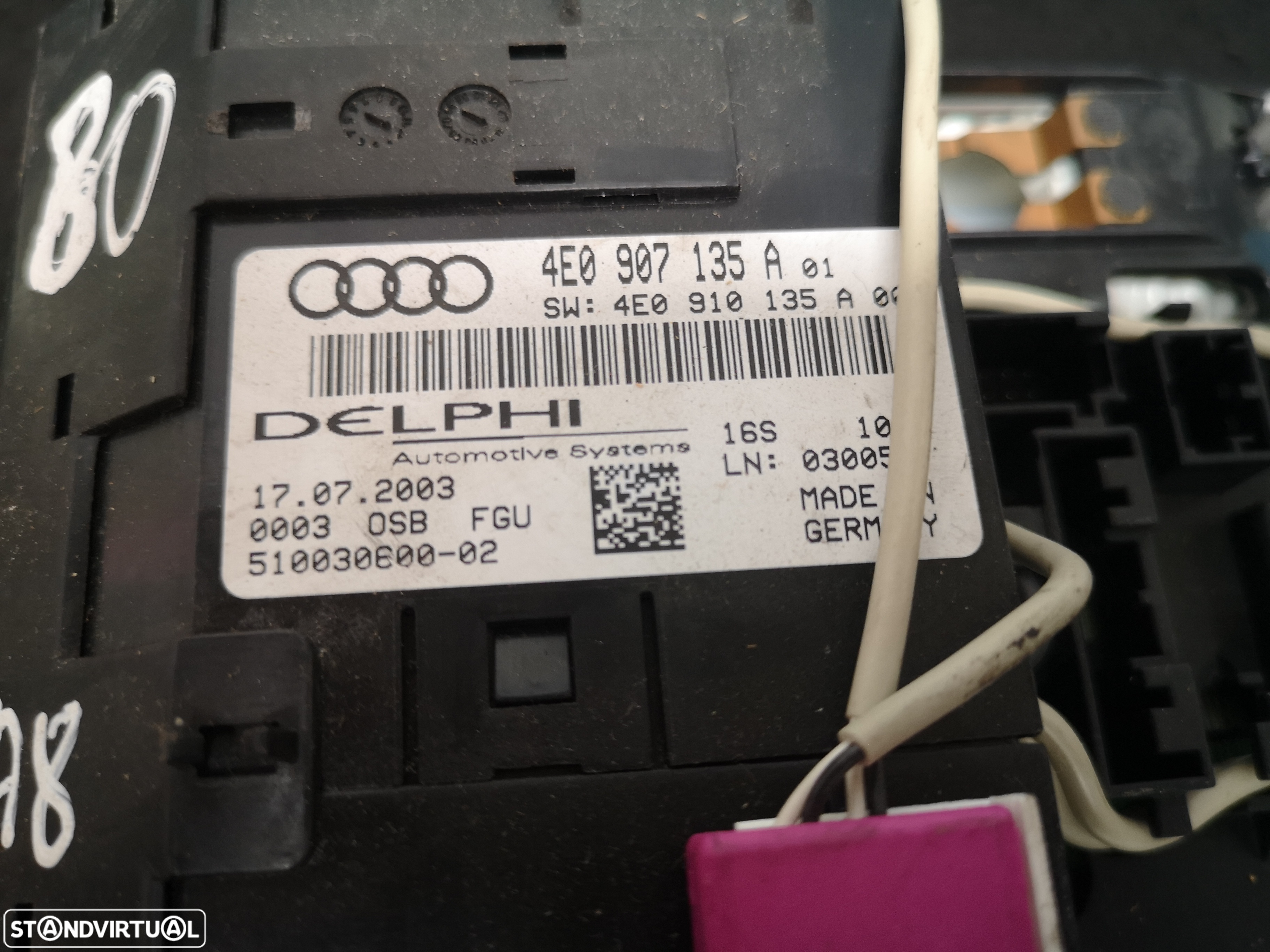 Plafonier Luz interior originais frente audi a8 d3 4e0 2003+ - 6