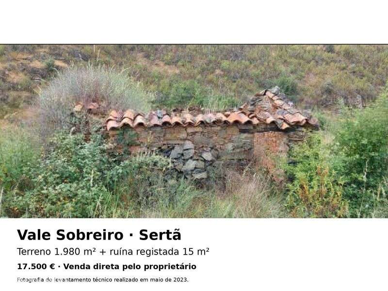 Terreno 1.980 m² com ruína registada - Sertã