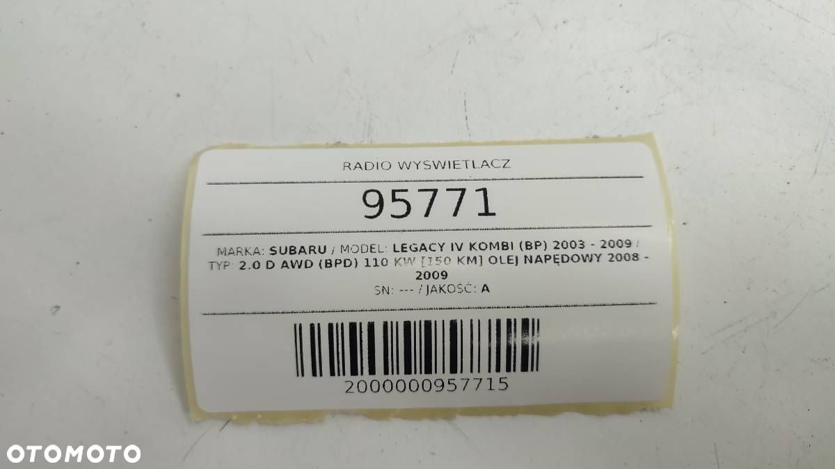 RADIO WYŚWIETLACZ SUBARU LEGACY V FORESTER W8100067 KENWOOD - 5