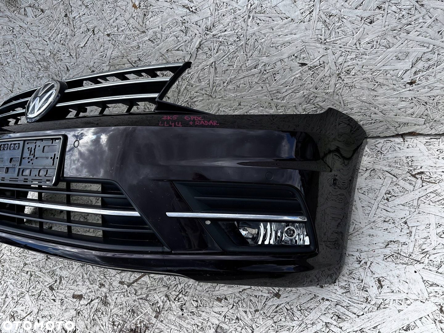CADDY 2K5 ZDERZAK PRZÓD PRZEDNI FIOLETOWY LL4U 6 PDC  GRILL POD RADAR - 2