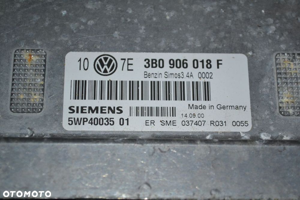VW PASSAT B5 FL KOMPUTER STEROWNIK SILNIKA 1,6 B 3B0906018F SIEMENS 5WP40035 01 - 2