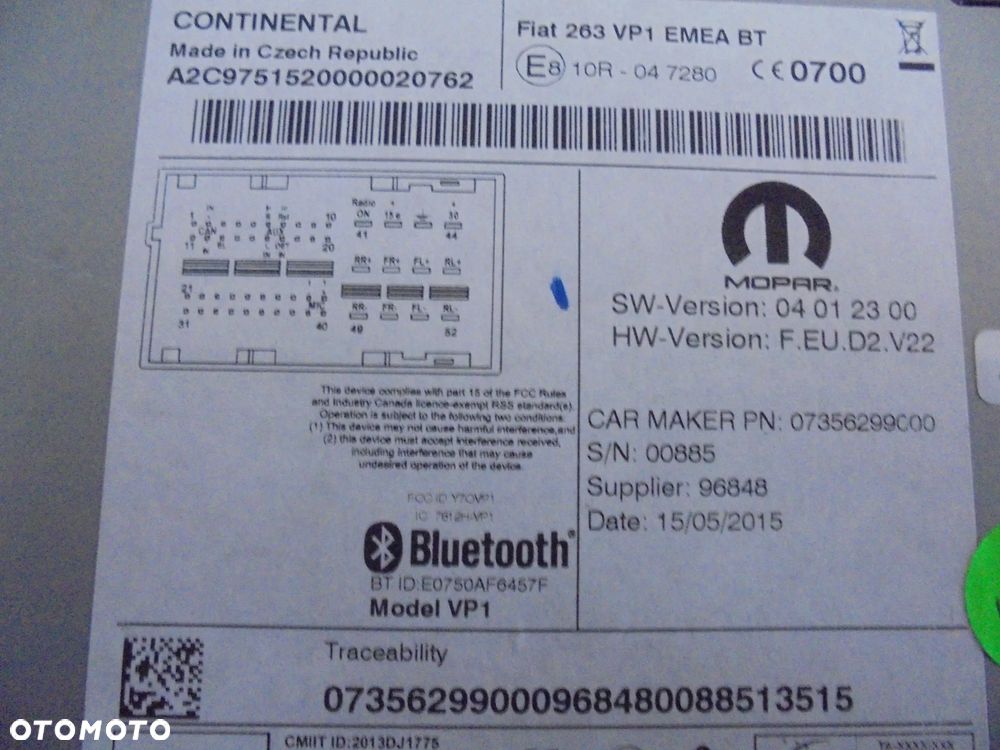 7356299000 RADIO FIAT DOBLO 2015- MULTIFUNKCYJNE - 2