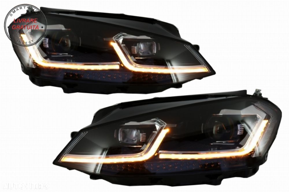 Faruri LED G7.5 Look cu Grila Centrala VW Golf 7 VII G7.5 (2012-2017) Rline Design- livrare gratuita - 12