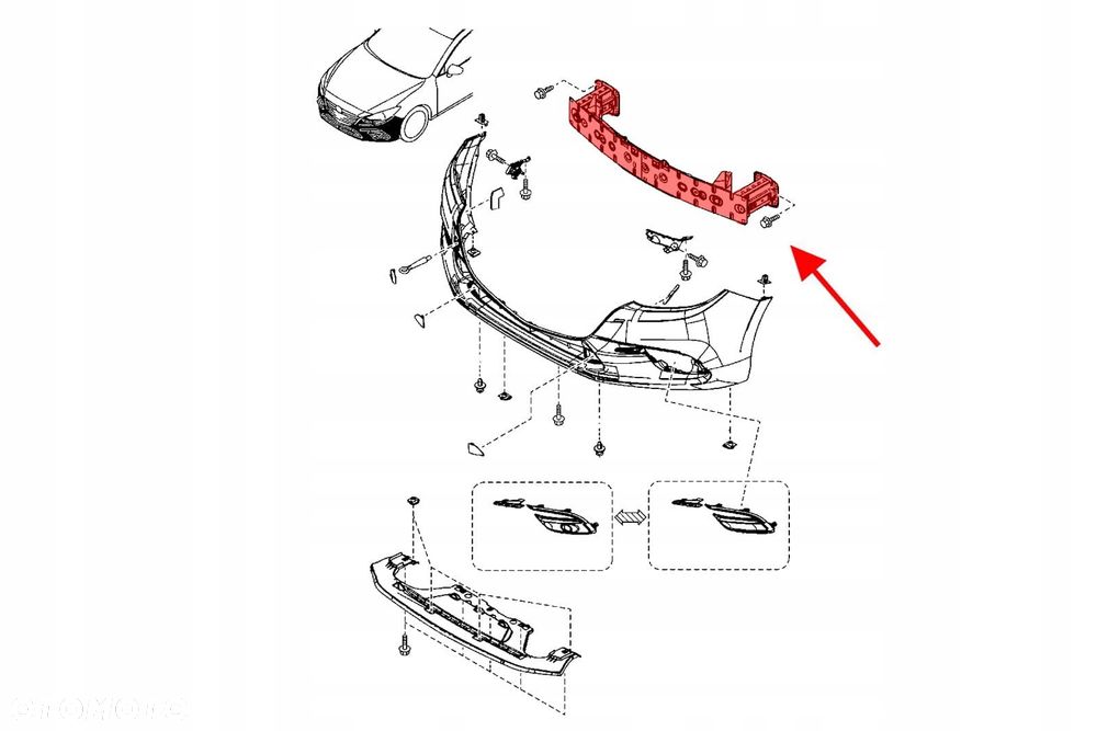 mazda 6 iii gj 2012-2024 belka wzmocnienie przedniego zderzaka b45a500 - 3