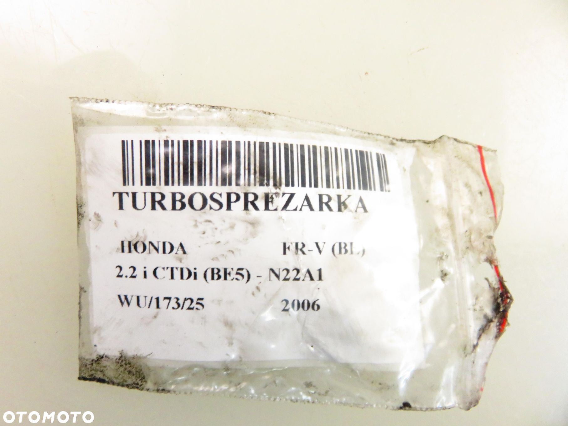 TURBOSPRĘŻARKA HONDA FR-V (BE) 2.2 i CTDi 140 - N22A1 18900RMAE01 N22A1 - 2