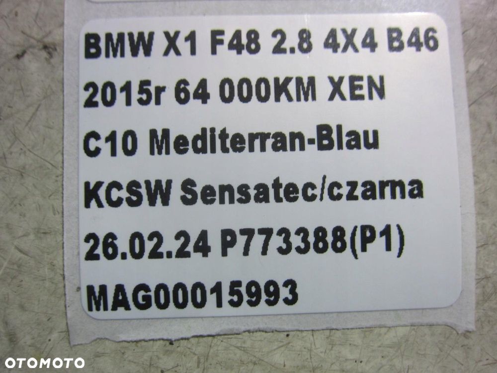 BMW X1 F48 DACH PANORAMA POSZYCIE DACHU C10 MEDITERRAN BLAU 7436162 - 3