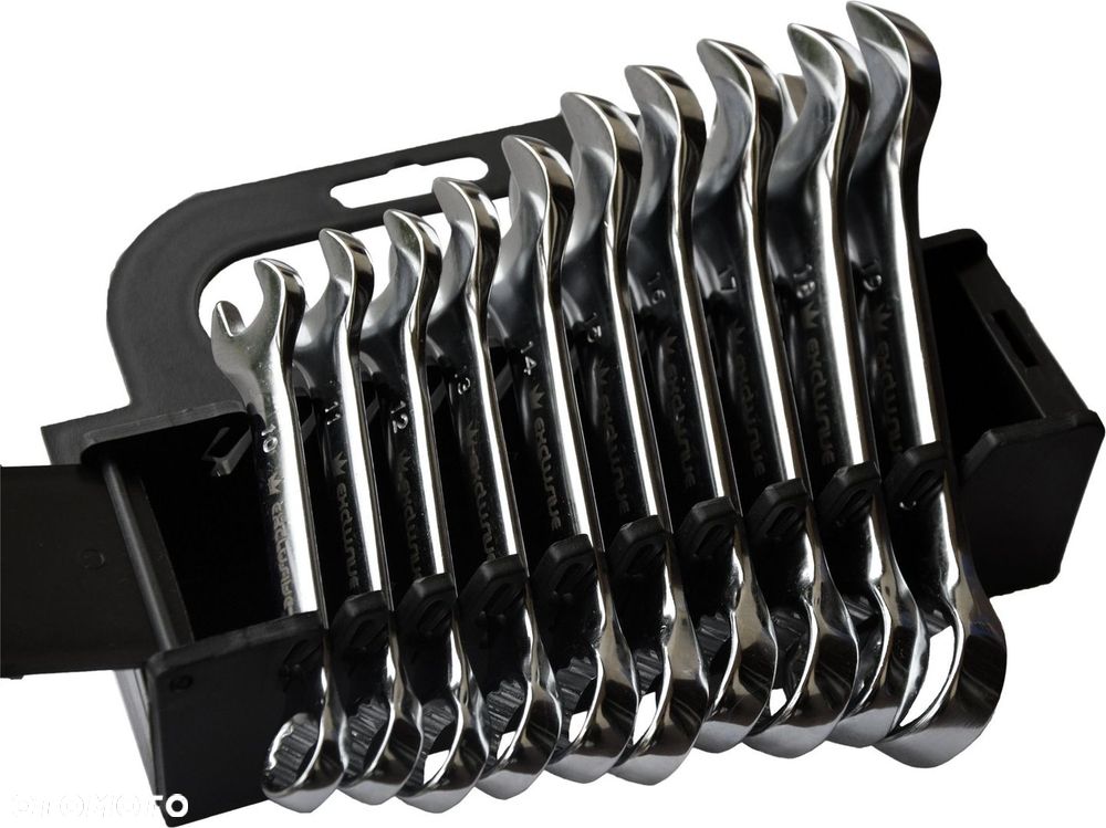 KLUCZE PŁASKO OCZKOWE PŁASKIE KRÓTKIE 10-19MM 10sz - 1