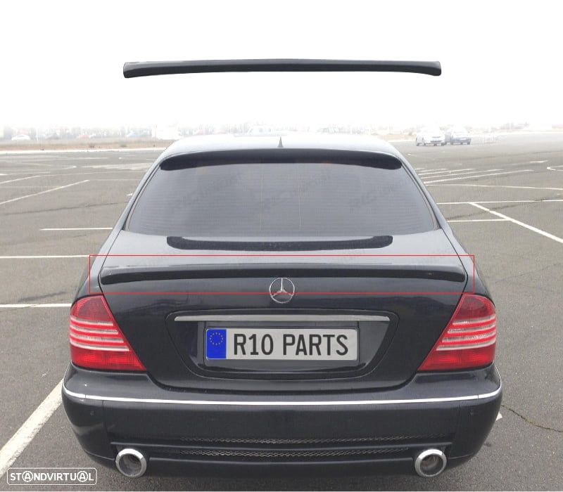 AILERON SPOILER MERCEDES CLASSE S W220 98-05 LOOK AMG PRETO BRILHANTE - 1