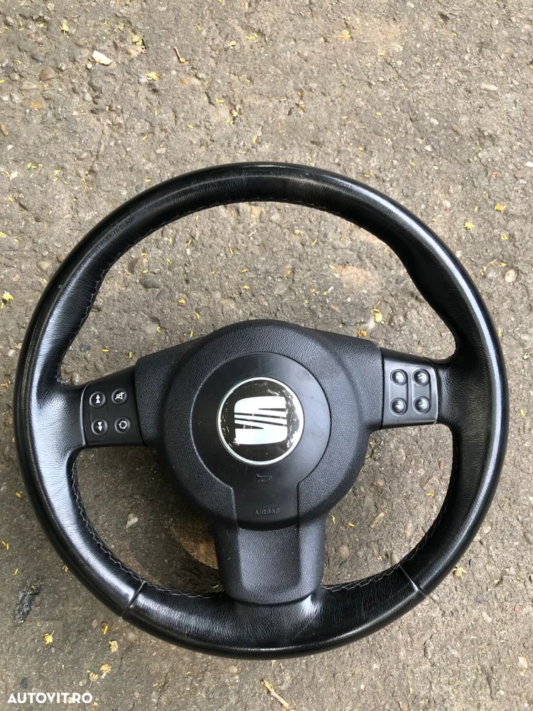Volan piele negru cu comenzi si airbag Seat 2005 - 4