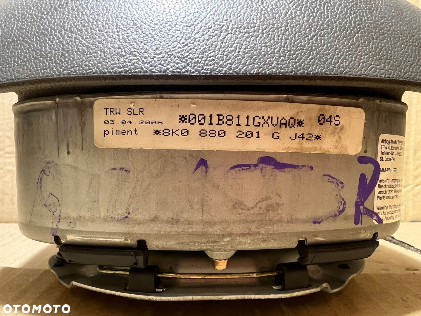 AUDI A5 8T A4 B8 PODUSZKA POWIETRZNA AIRBAG KIEROWCY 3RAM 8K0880201G - 8