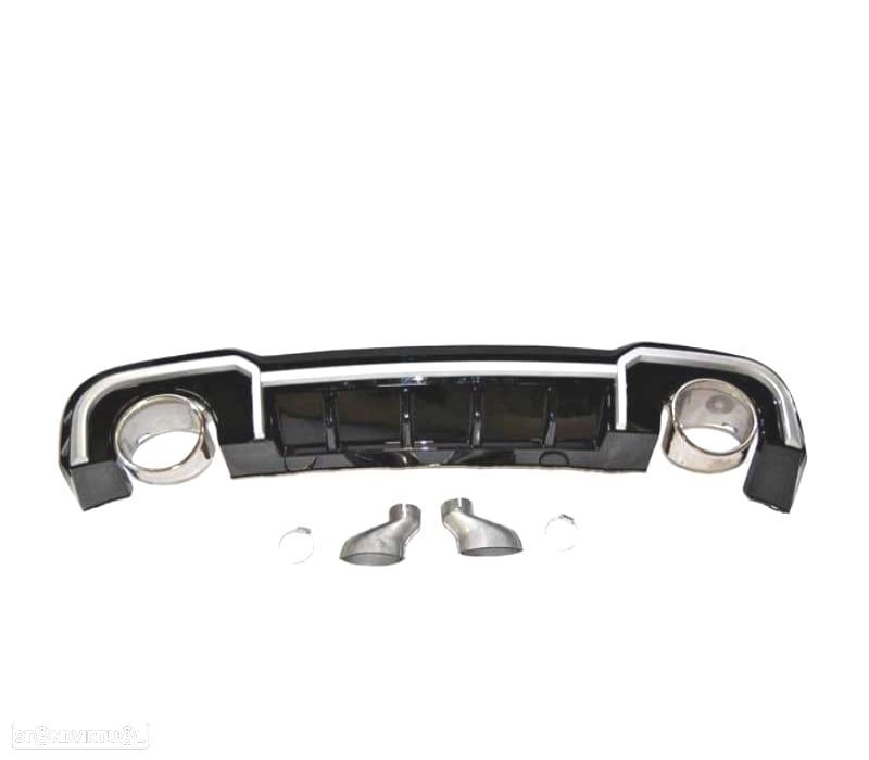 DIFUSOR AUDI A3 SEDAN S LINE 17-20 LOOK RS3 PRETO BRILHANTE + PONTEIRAS DE ESCAPE - 3