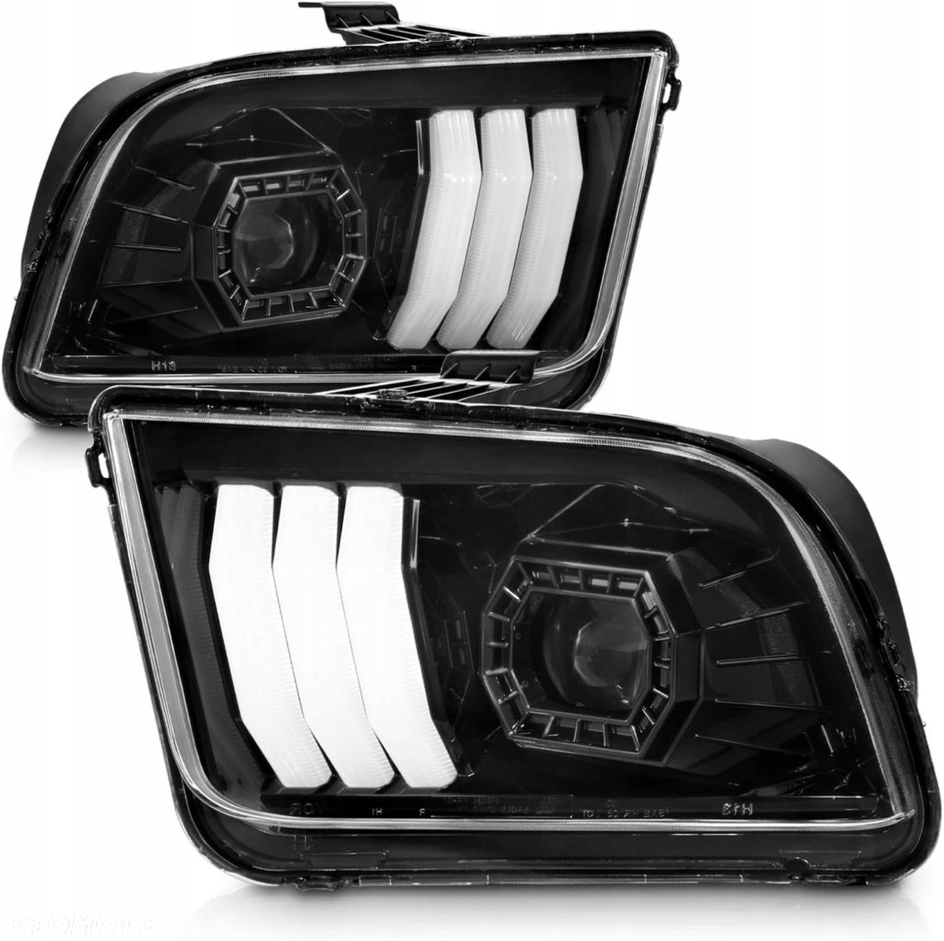 Reflektor Lampa kpl Led Neon Tuning Black Czarne Ford Mustang V 5 2004-2009 - 1