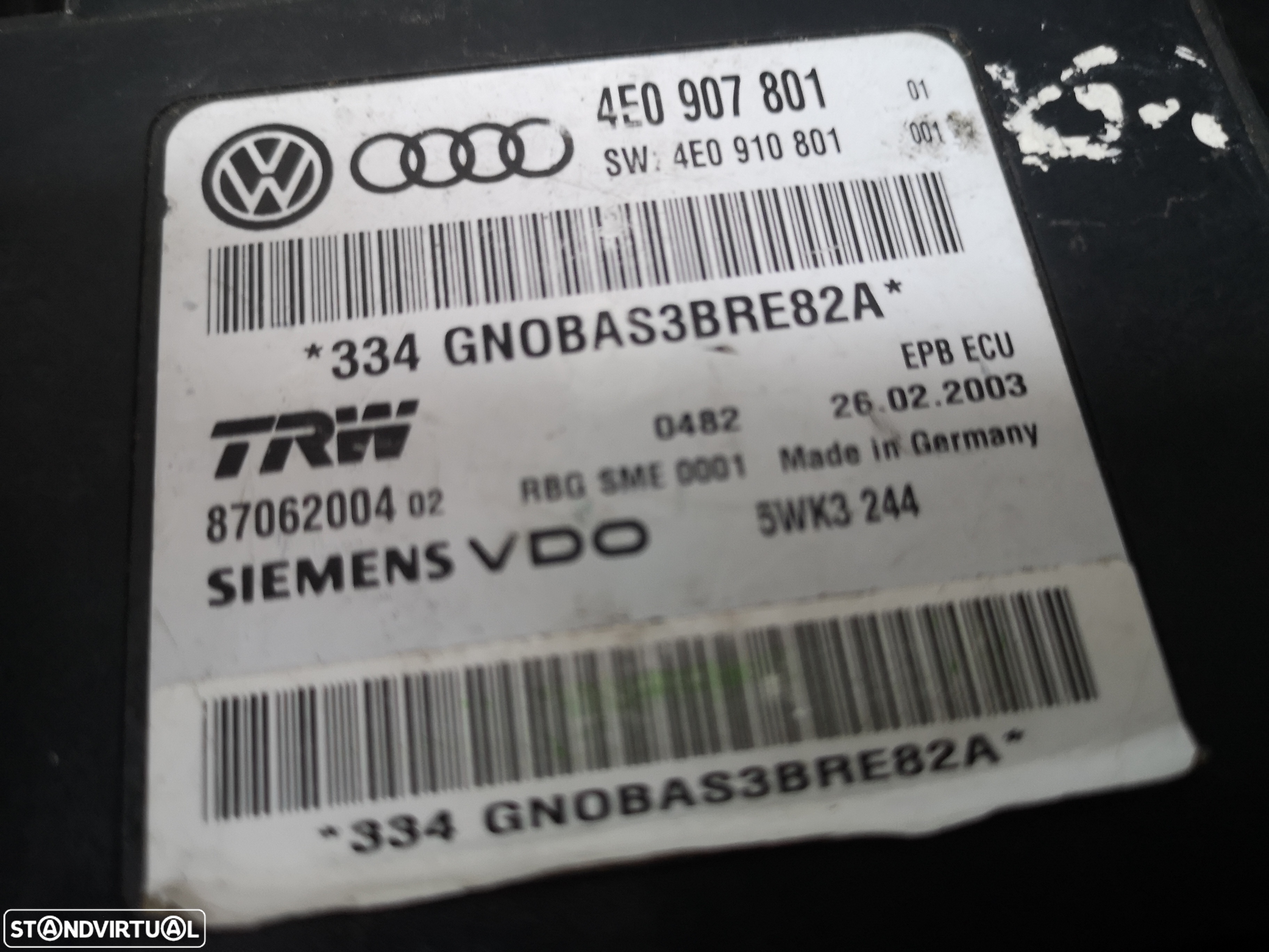Centralina Módulo travão de mão Audi a8 d3 4e0 2003-2009 (2x no estoque) - 4