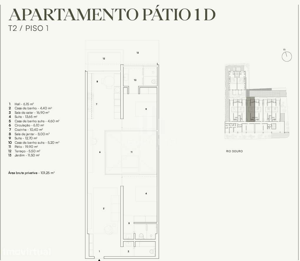 Apartamento T2 com terraço em empreendimento de luxo no Campo Alegre, - Grande imagem: 2/24