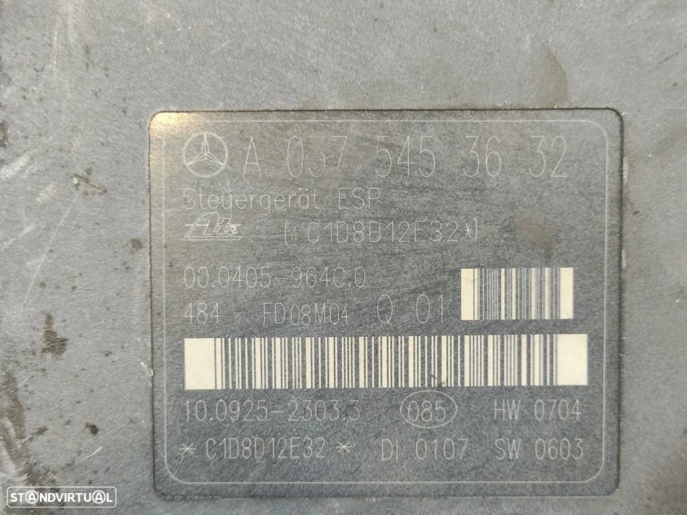 ABS MODULO BLOCO HIDRAULICO ESP MERCEDES BENZ CLASS CLK C209 W209 A0375453632 A0064314812 CLASS CLC CL203 W203 - 8