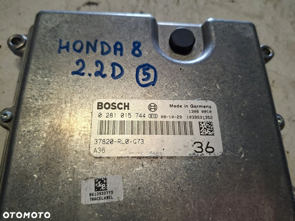 HONDA CIVIC VIII UFO 2.2 08r KOMPUTER STEROWNIK SILNIKA 0281015744 - 2