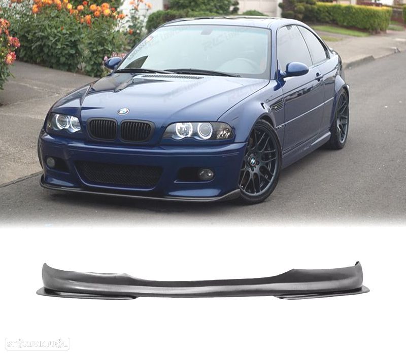 SPOILER LIP DIANTEIRO BMW E46 98-07 LOOK M3 PRETO MATE - 1