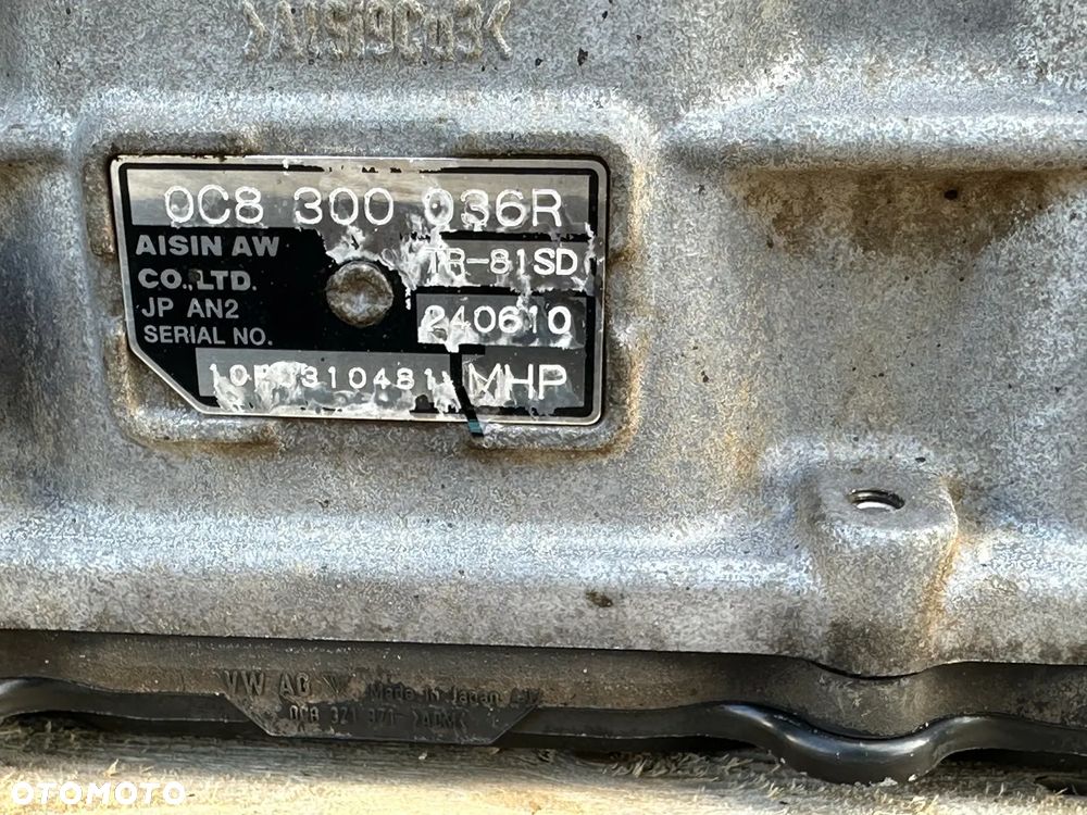 AUDI Q7 4L VW TOUAREG 7P SKRZYNIA BIEGOW MHP REDUKTOR 3.0 KOMPLETNA ZE SPRZEGLEM AISIN 0C8300036R TR-81SD AUTOMAT 8 BIEGOW - 2