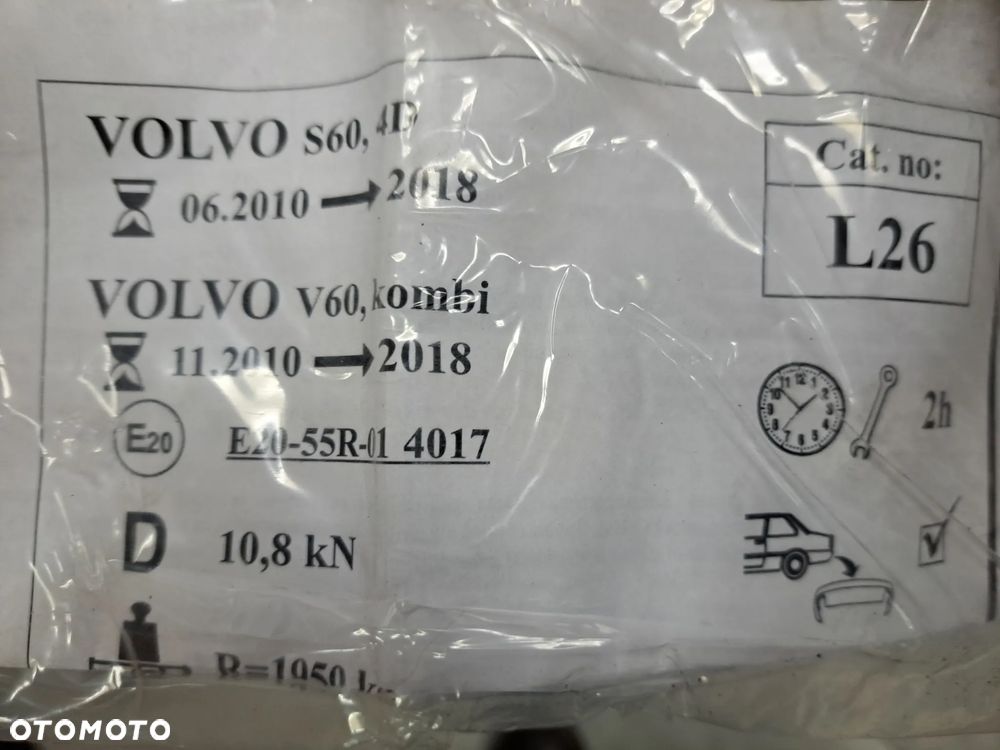 Hak holowniczy Autohak Volvo S60 V60 NOWY! 2010 DO 2018 - 5