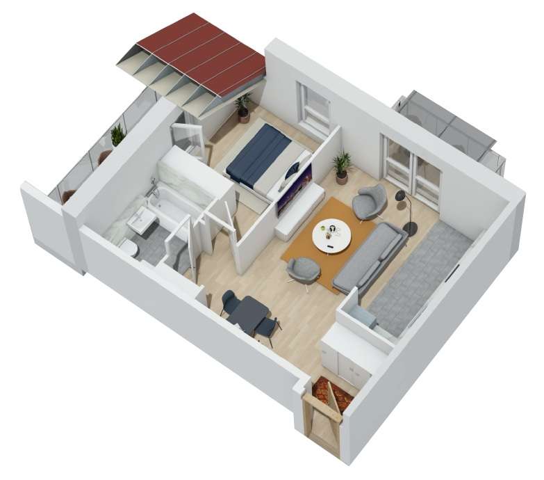 Mieszkanie na sprzedaż, 2 pokoje, 46 m², Bartąg