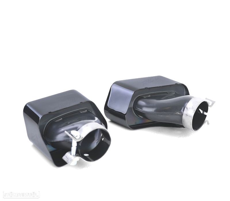 PONTEIRAS DE ESCAPE BMW F10 F11 F12 F13 LOOK V8 PRETO - 4