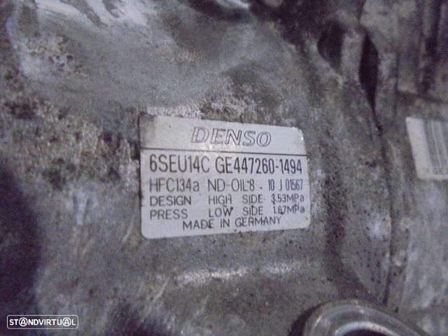 Compressor AC 4472601994 TOYOTA AURIS 1 FASE 1 2007 1.6I 125CV 5P PRETO GASOLINA DENSO - 7