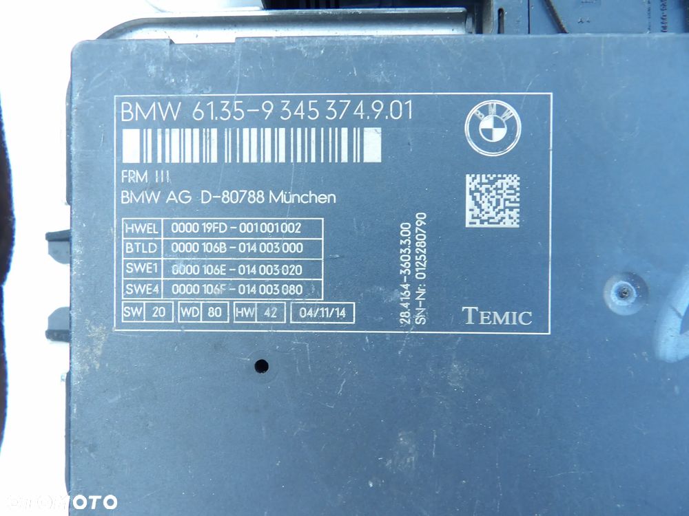 BMW MODUŁ STEROWNIK ŚWIATEŁ - 9345374 - 1