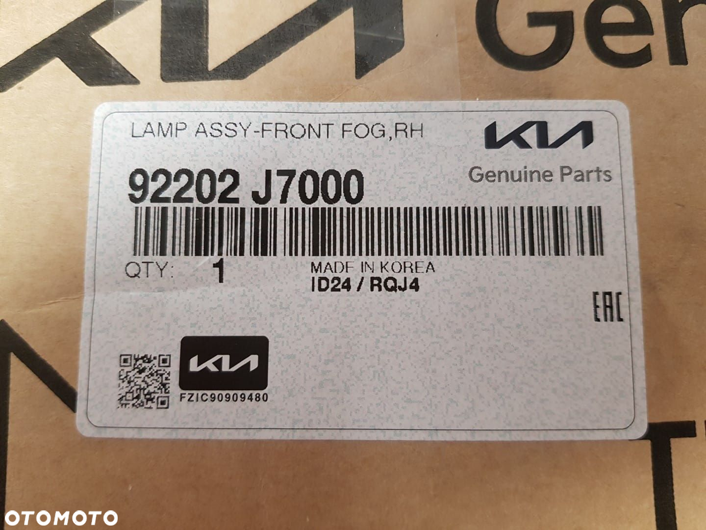 ORYGINALNY HALOGEN KIA CEED III 3 17-21r PRAWY PRZÓD W ZDERZAK PRAWA PRZEDNIA 92202J7000 92202-J7000 - 8