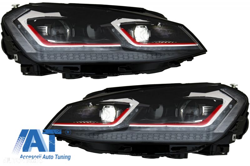 Faruri LED Bi-xenon Look compatibil cu VW Golf 7 VII (2012-2017) Facelift G7.5 GTI Design cu Semnal Dinamic - 3