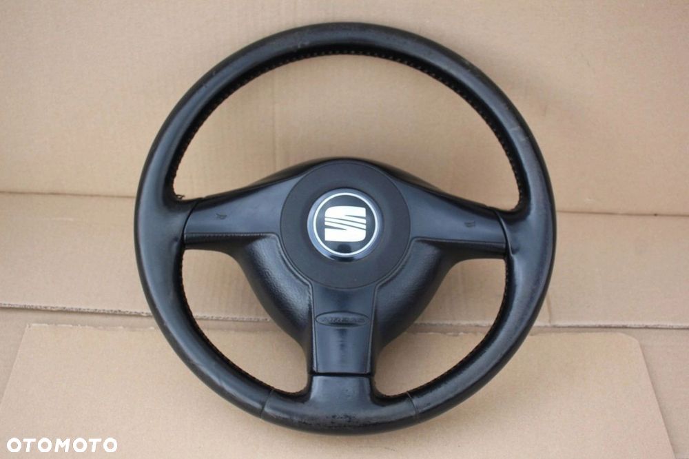 Kierownica Seat Leon I Toledo II oryginalna z poduszką skóra TPO SPORT - 2