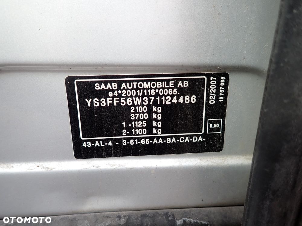 CZĘŚCI - Saab 9-3 II 1,9 TiD 150KM Z19DTH FILM Kombi F40 lakier 268 / K05 2007r. INDEX - 9950 - 14