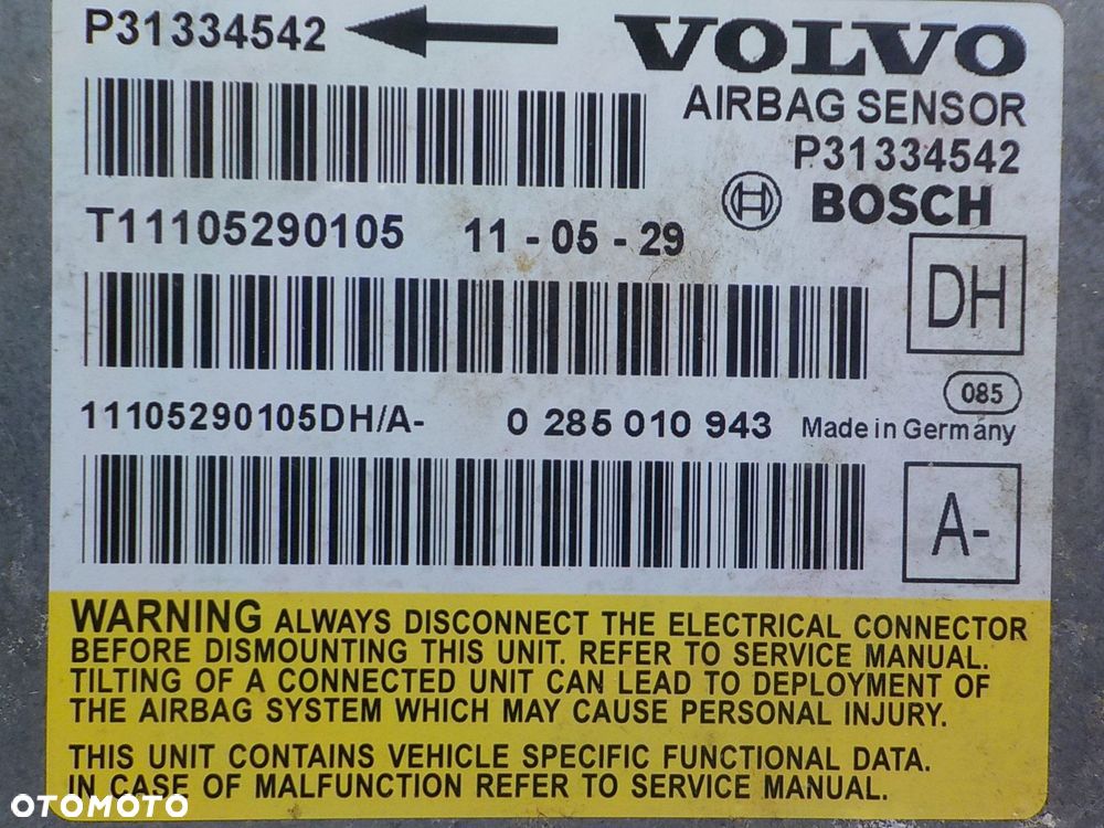 V60 I S60 II R-DESIGN 2.0 D3 11r modul sensor AIRBAG P31334542 0285010943 - 4