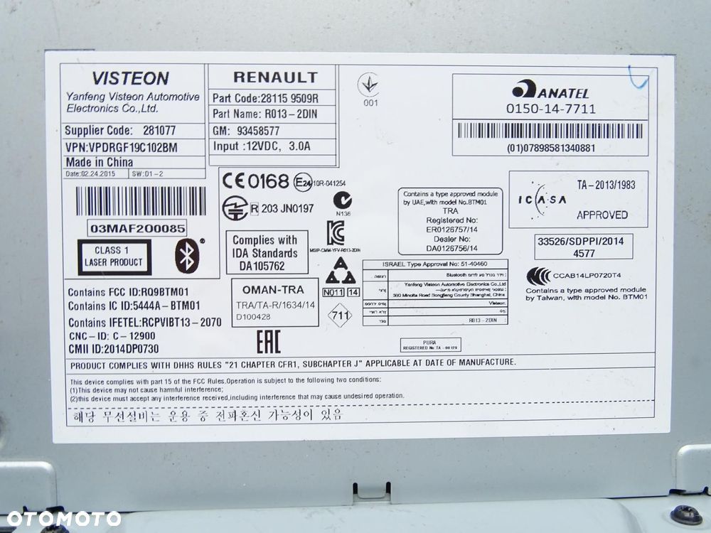 RADIO RADIOODTWARZACZ CD 93458577 OPEL VIVARO B TRAFIC III - 8