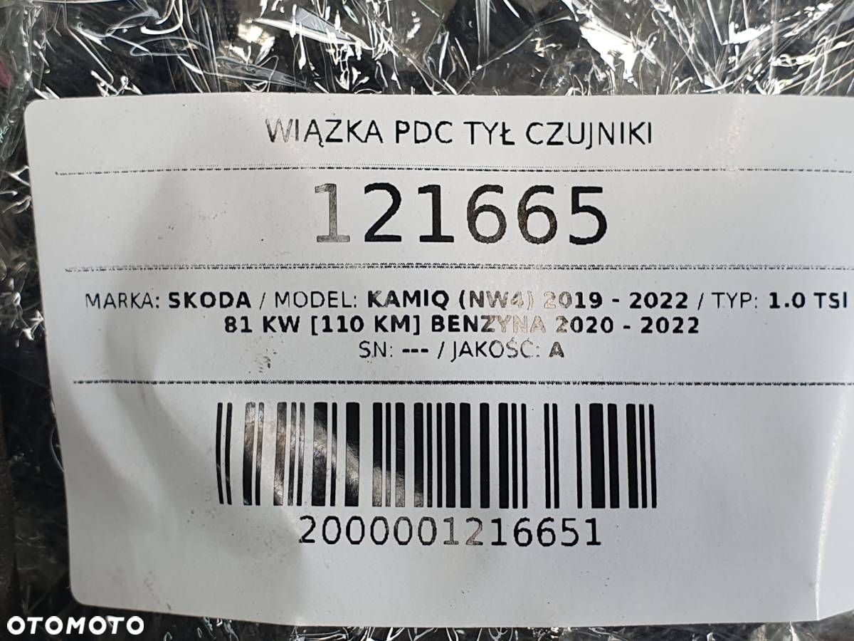 WIĄZKA PDC TYŁ TYLNA CZUJNIKI PARKOWANIA SKODA KAMIQ 658971065 5Q0919275B - 6