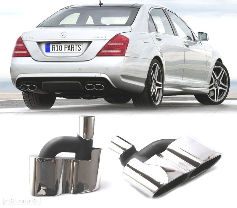 PONTEIRA DE ESCAPE ESPECÍFICA MERCEDES S W221 05-13 LOOK AMG - 1