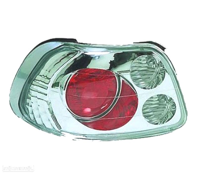 FAROLINS TRASEIROS HONDA DEL SOL 92-97 LOOK LEXUS CROMADO - 1