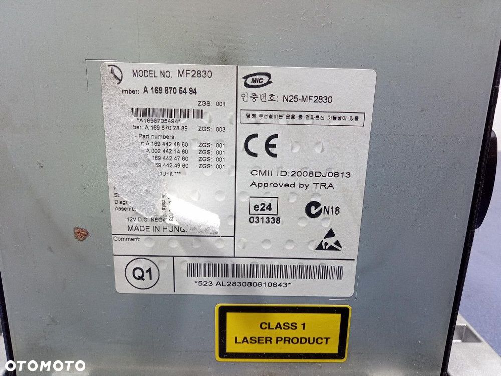 MERCEDES B  KLASA W245 LIFT RADIO FABRYCZNE CD  A1698705494 - 5