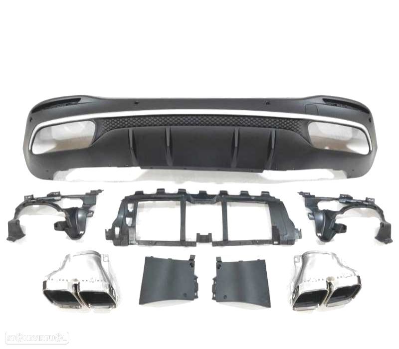 DIFUSOR TRASEIRO MERCEDES GLE W167 20- + PONTEIRAS DE ESCAPE LOOK AMG GLE63 - 4